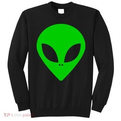 Green Alien Face Green Sweatshirt