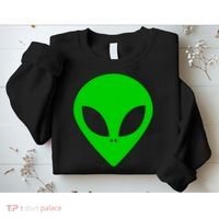 Green Alien Face Green Sweatshirt thumb 2