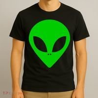Green Alien Face Green T-Shirt thumb 3
