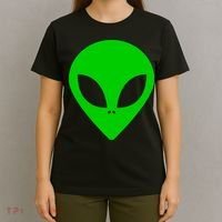 Green Alien Face Green T-Shirt thumb 4