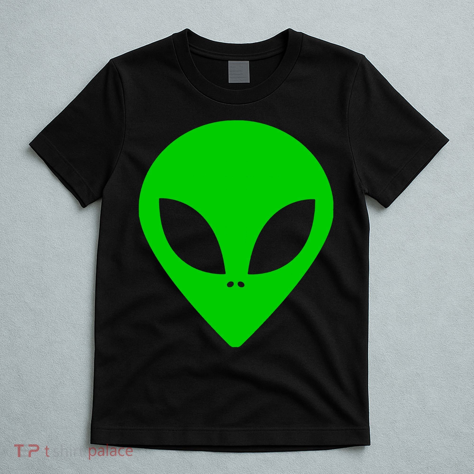 Green Alien Face Green T-Shirt
