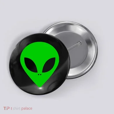 Green Alien Face Green Button