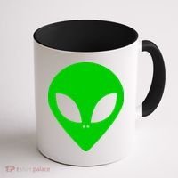 Green Alien Face Green Coffee Mug thumb 1