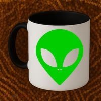 Green Alien Face Green Coffee Mug thumb 2