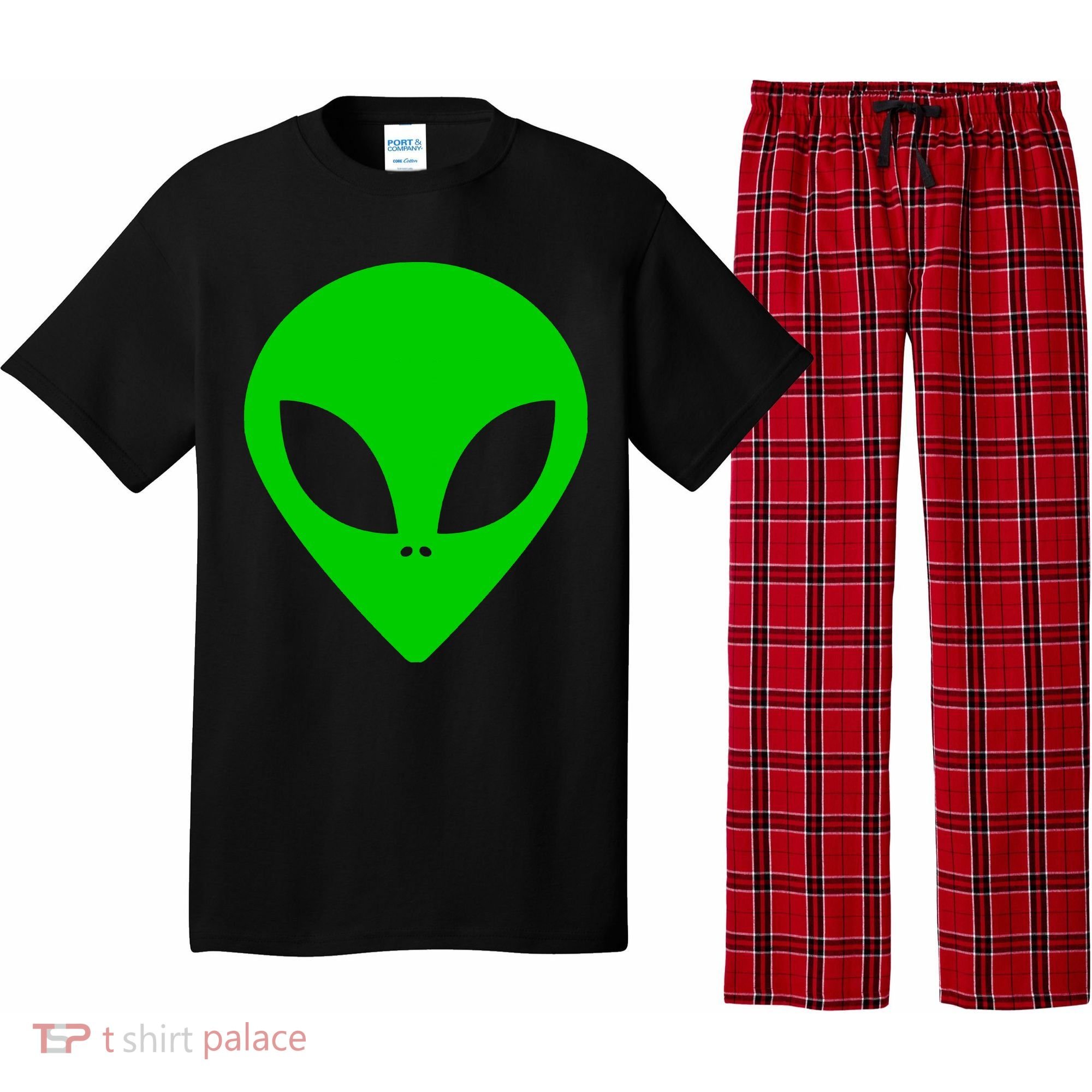 Green Alien Face Green Pajama Set