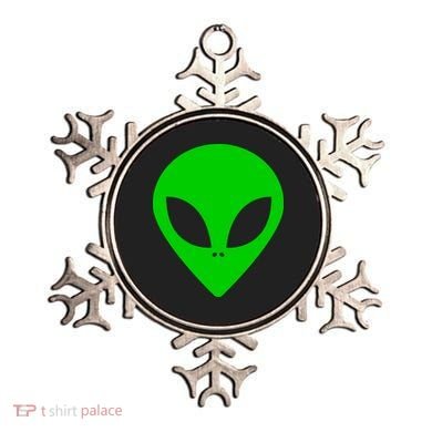 Green Alien Face Green Ornament