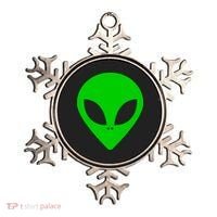 Green Alien Face Green Ornament thumb 0