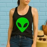 Green Alien Face Green Women's Tank Top thumb 2