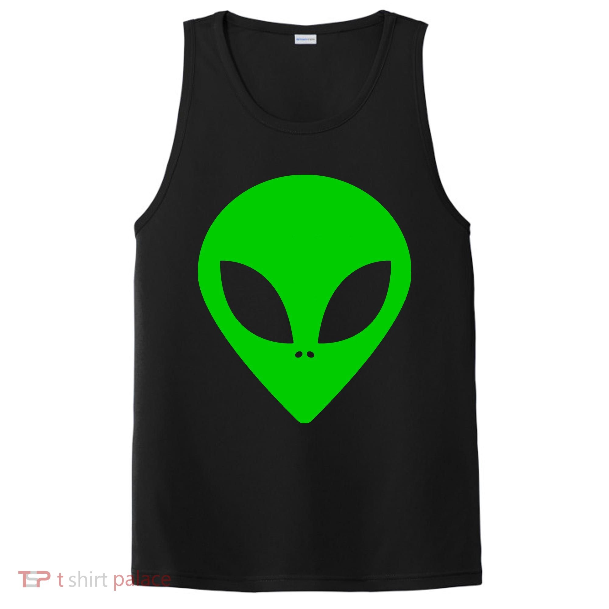 Green Alien Face Green PosiCharge Competitor Tank