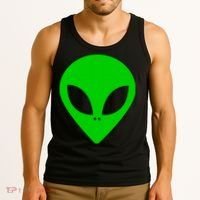 Green Alien Face Green Tank Top thumb 3