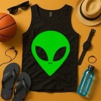 Green Alien Face Green Tank Top thumb 4