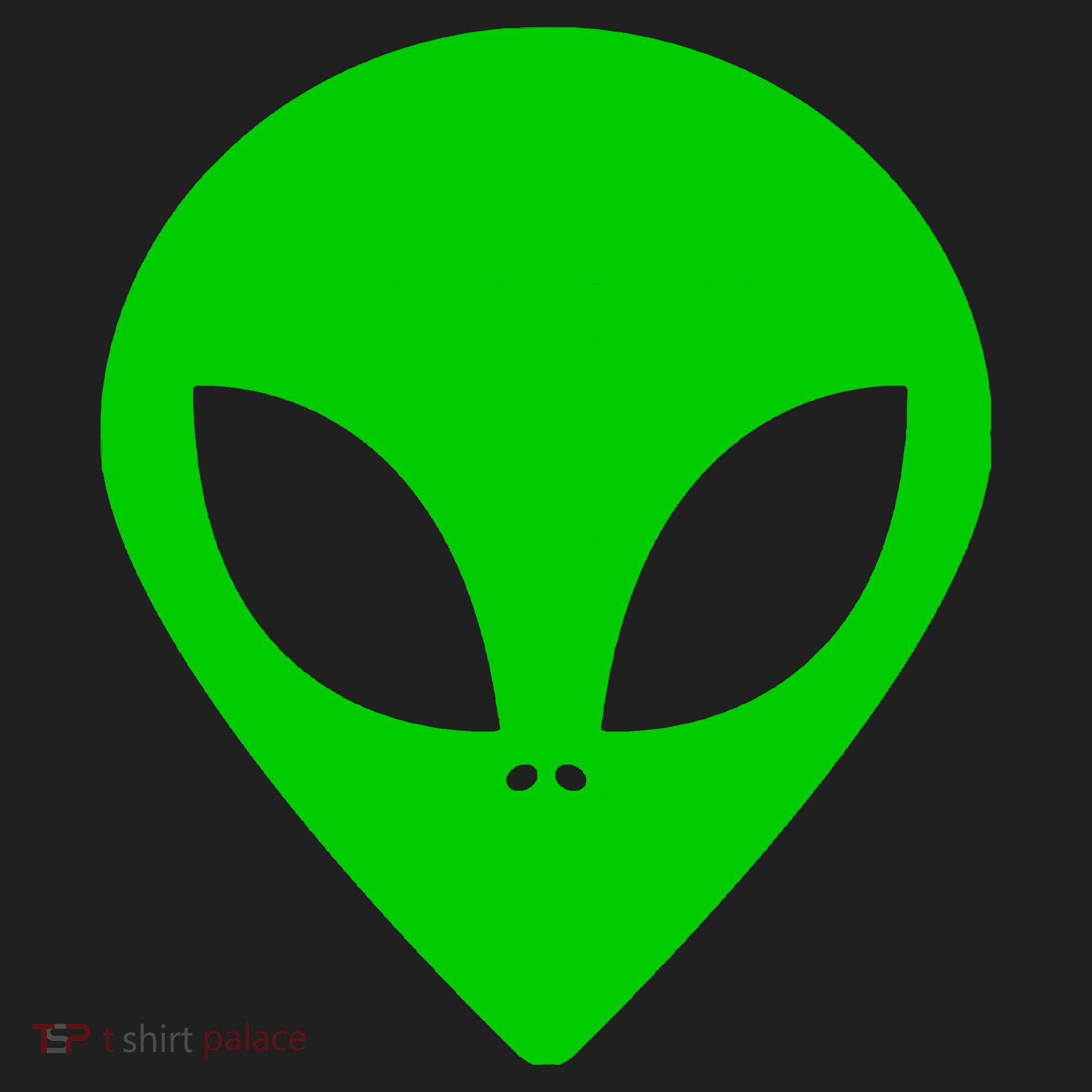 Green Alien Face Green Golf Towel