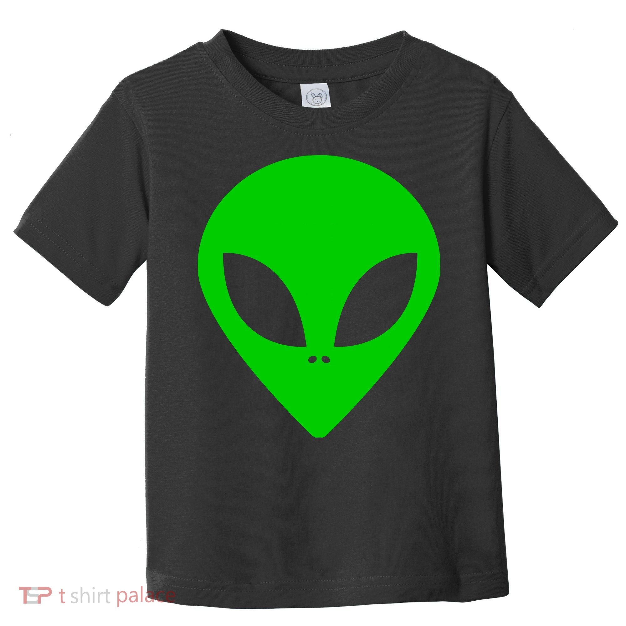 Green Alien Face Green Toddler T-Shirt