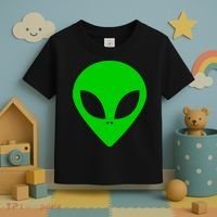 Green Alien Face Green Toddler T-Shirt thumb 3