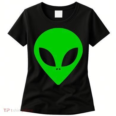 Green Alien Face Green Women's T-Shirt