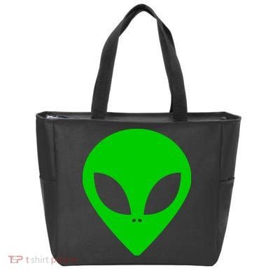 Green Alien Face Green Tote Bag