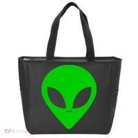 Green Alien Face Green Tote Bag thumb 0