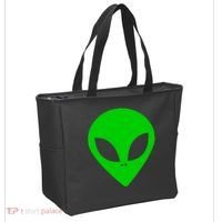 Green Alien Face Green Tote Bag thumb 2