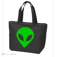Green Alien Face Green Tote Bag thumb 3