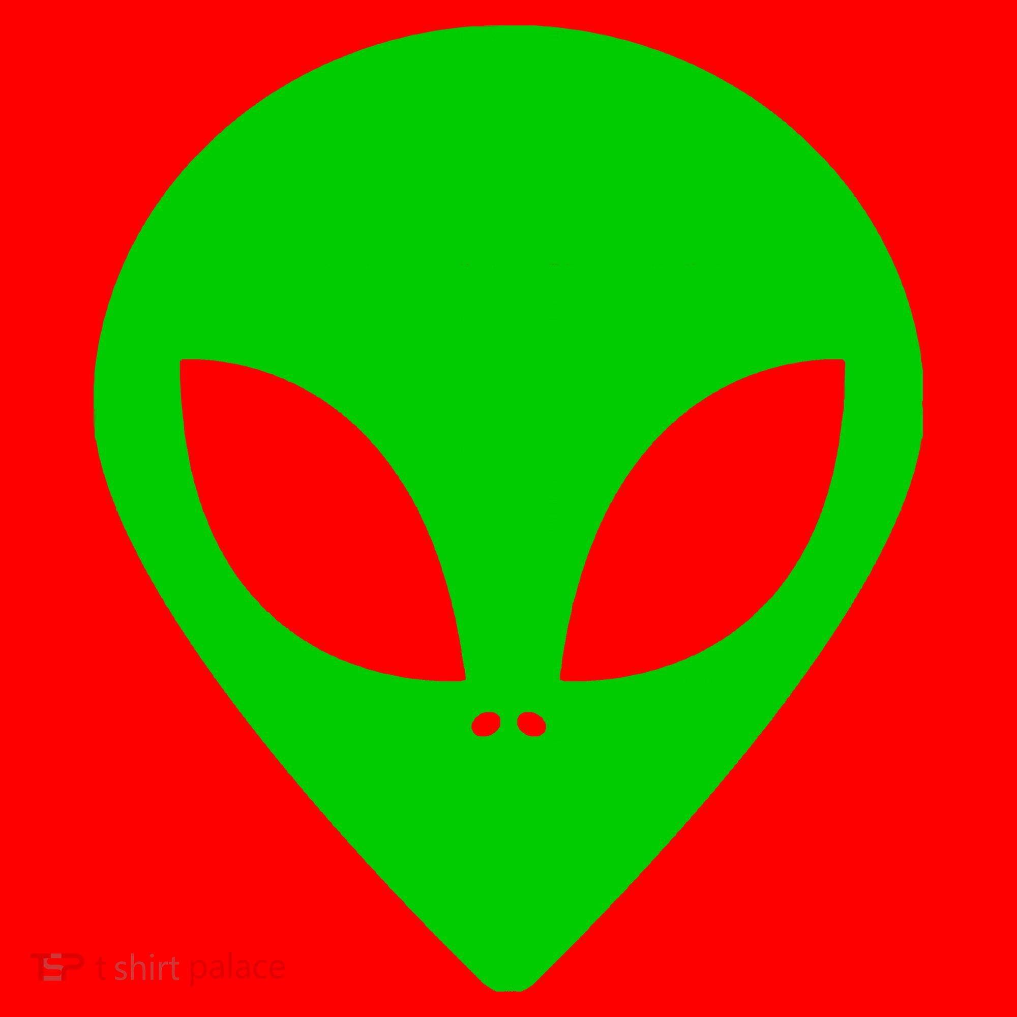 Green Alien Face Green Santa Hat