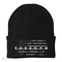Grunge American Flag Patriotic Pride Freedom Charlie Kirk Beanie thumb 0