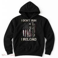 Gun American Flag I Don't Run I Reload I Dont Run Hoodie thumb 0