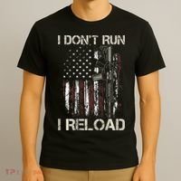 Gun American Flag I Don't Run I Reload I Dont Run T-Shirt thumb 3