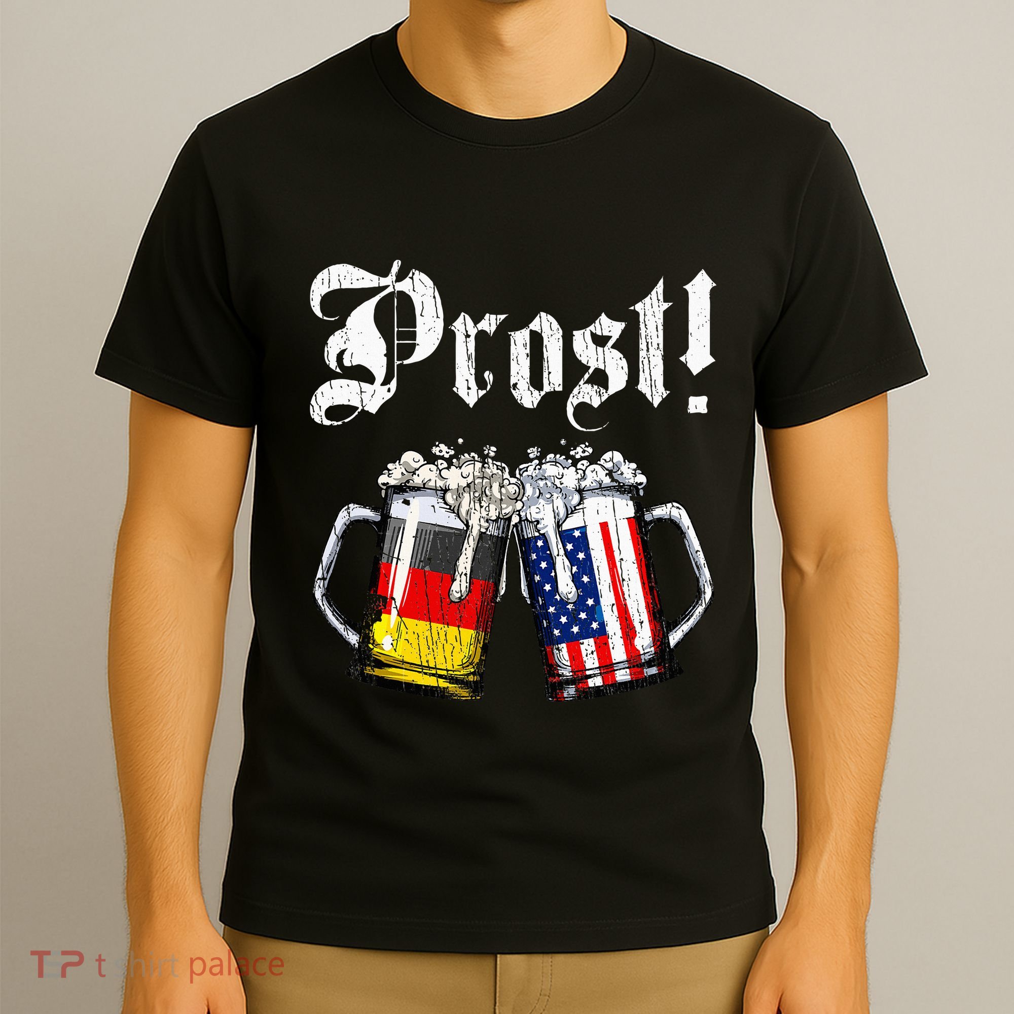 German American Flag Prost Beer Oktoberfest T-Shirt