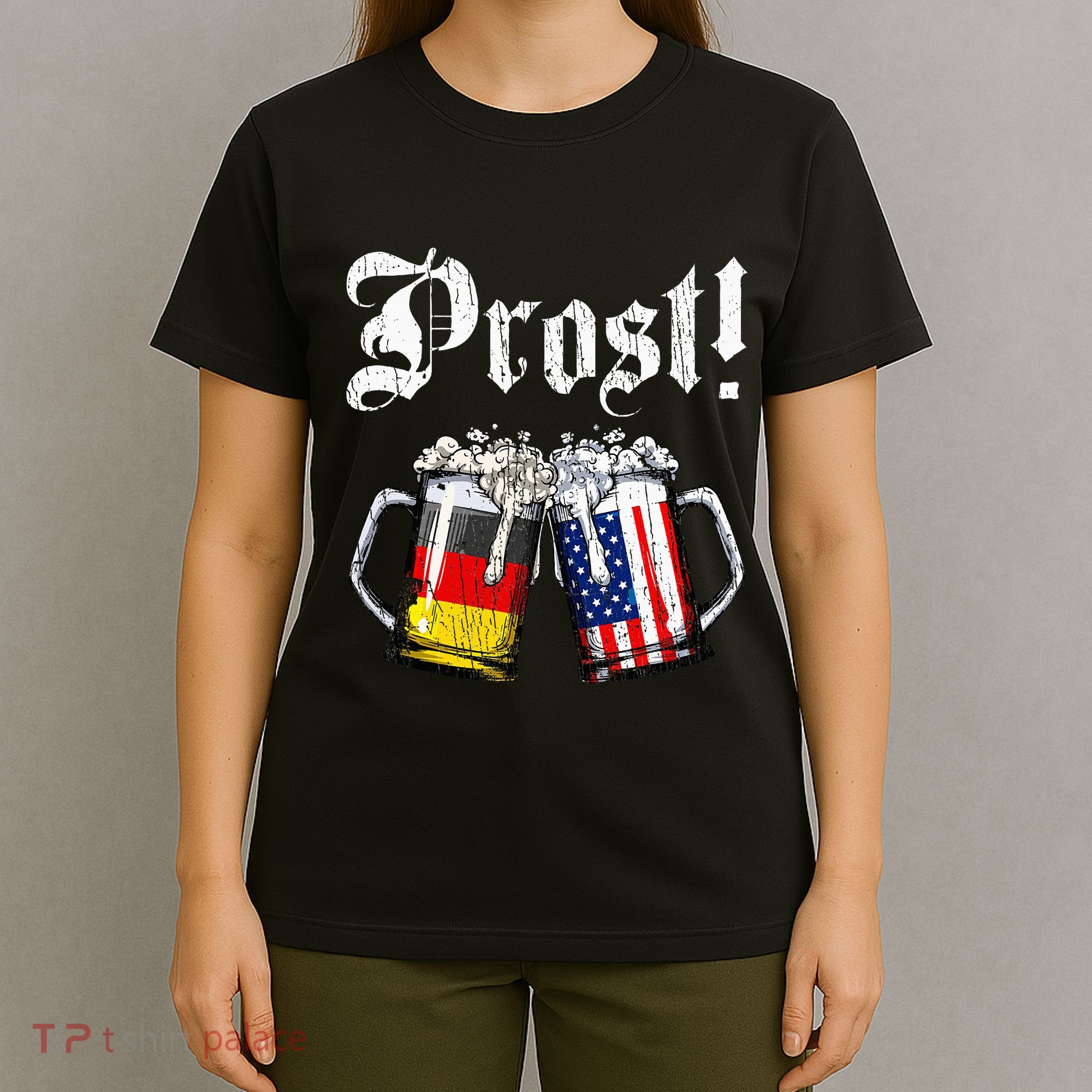 German American Flag Prost Beer Oktoberfest T-Shirt