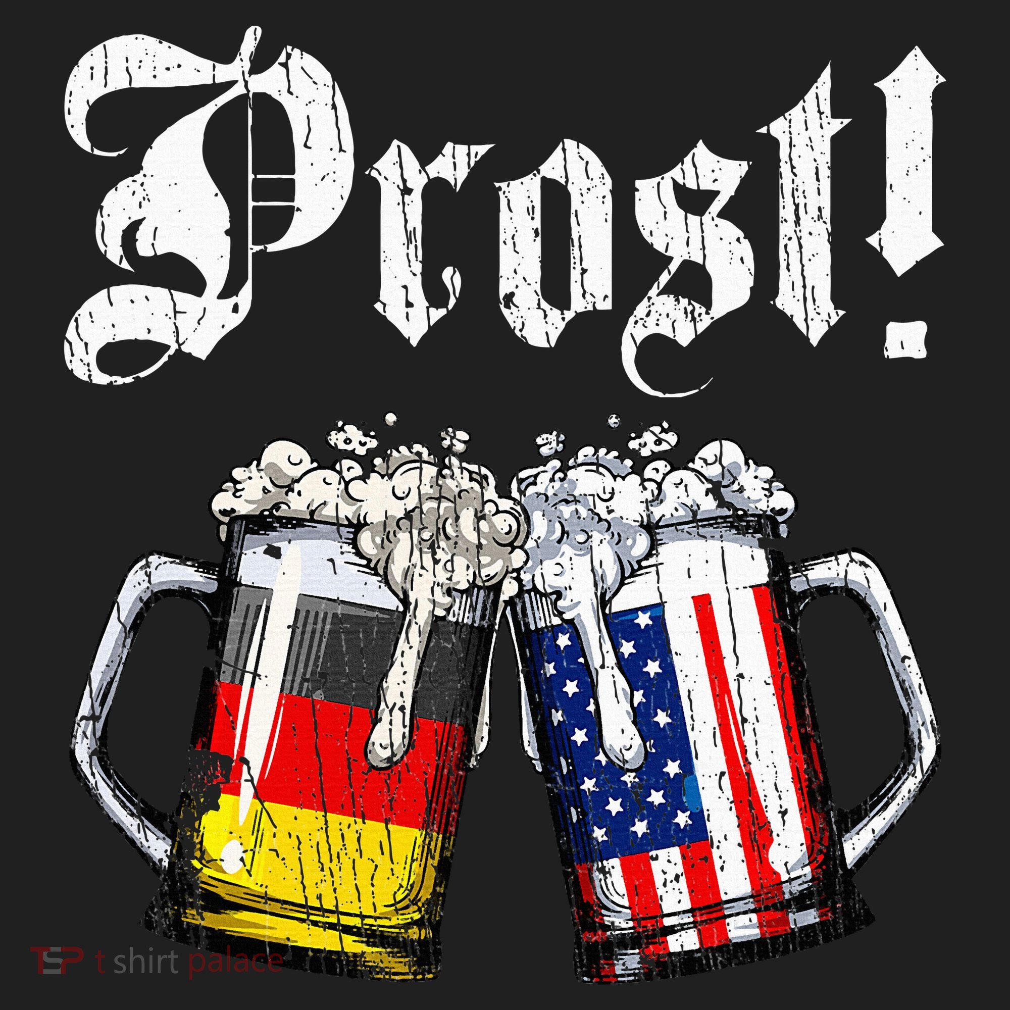 German American Flag Prost Beer Oktoberfest Hat
