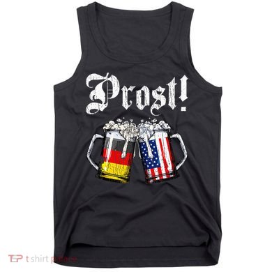 German American Flag Prost Beer Oktoberfest Tank Top