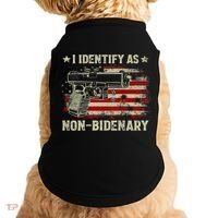Gun American Flag Funny I Identify As NonBidenary Doggie Tank thumb 0
