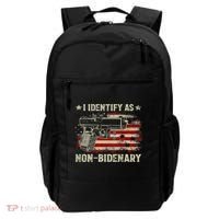 Gun American Flag Funny I Identify As NonBidenary Backpack thumb 0