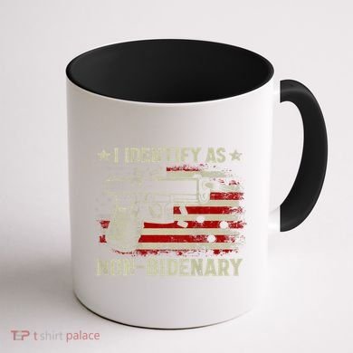 Gun American Flag Funny I Identify As NonBidenary Coffee Mug back