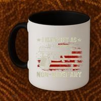 Gun American Flag Funny I Identify As NonBidenary Coffee Mug thumb 2