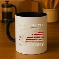 Gun American Flag Funny I Identify As NonBidenary Coffee Mug thumb 4