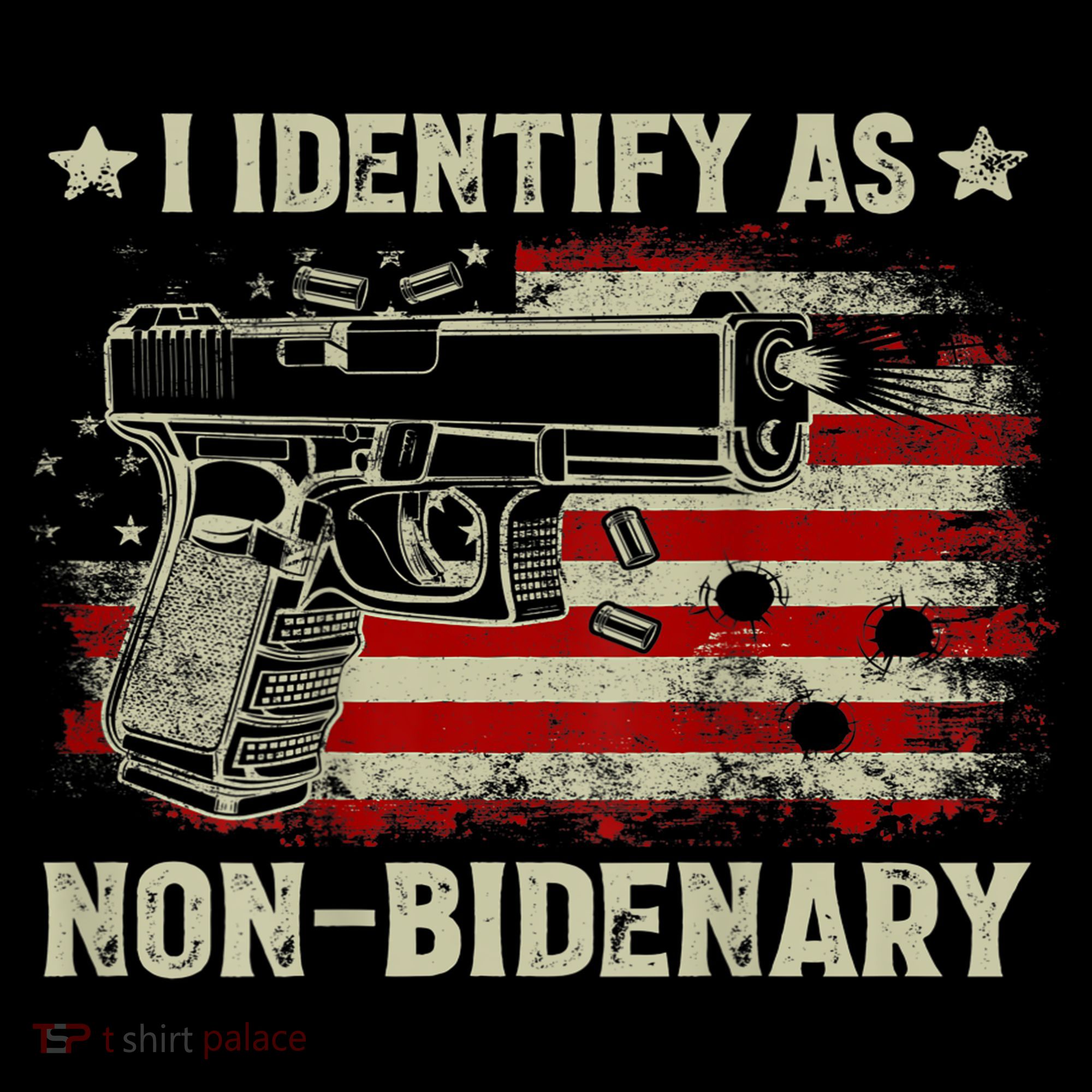 Gun American Flag Funny I Identify As NonBidenary Women's Hoodie