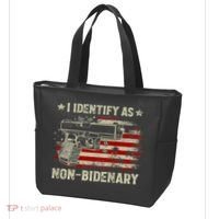 Gun American Flag Funny I Identify As NonBidenary Tote Bag thumb 3