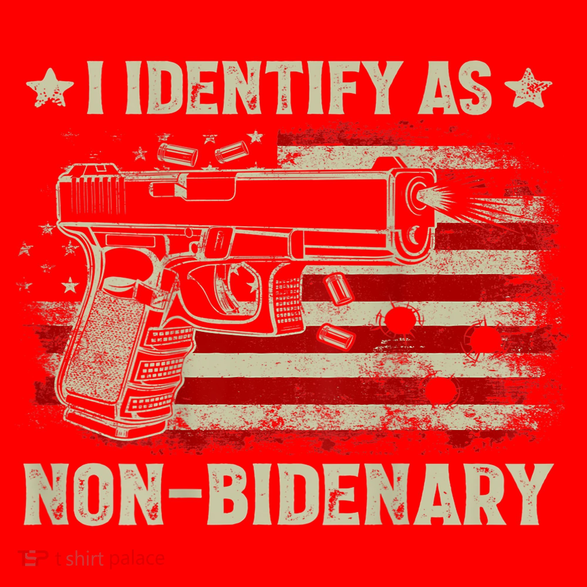 Gun American Flag Funny I Identify As NonBidenary Santa Hat