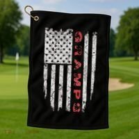 Gramps American Flag Grandpa Gifts Golf Towel thumb 1