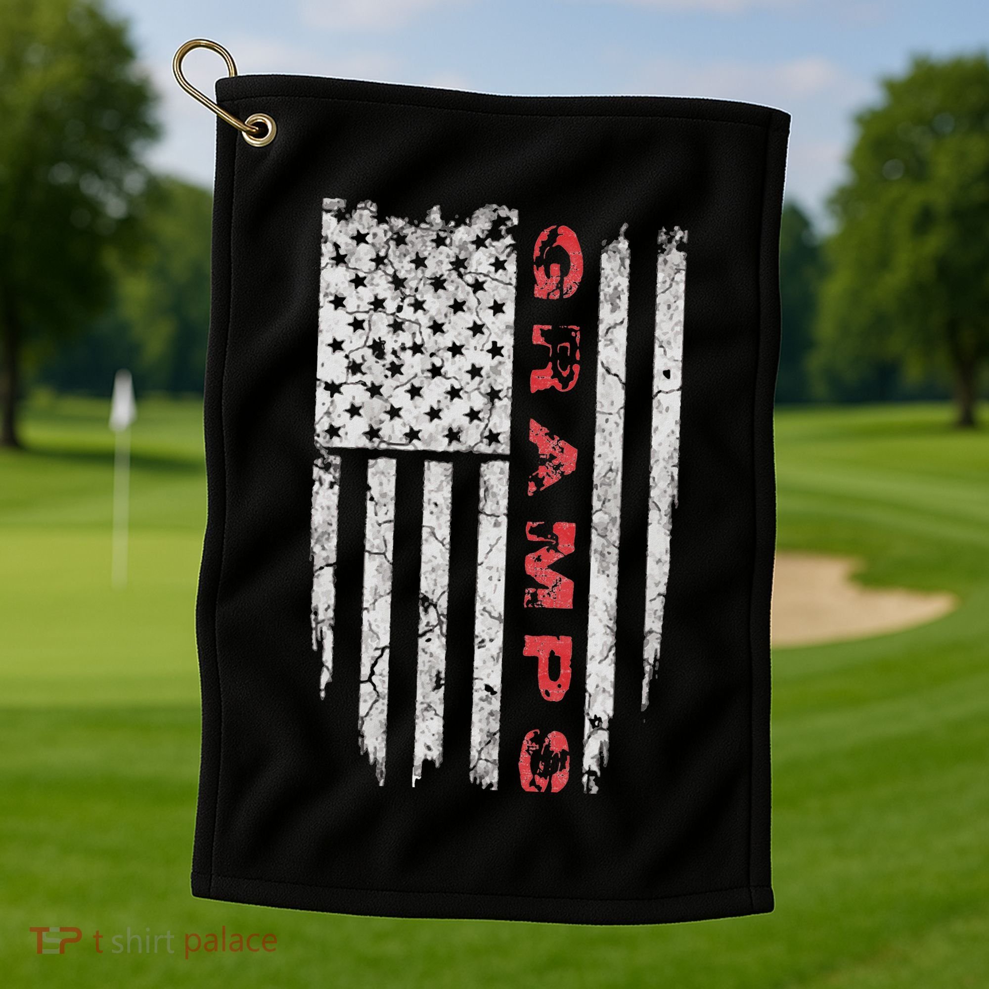 Gramps American Flag Grandpa Gifts Golf Towel