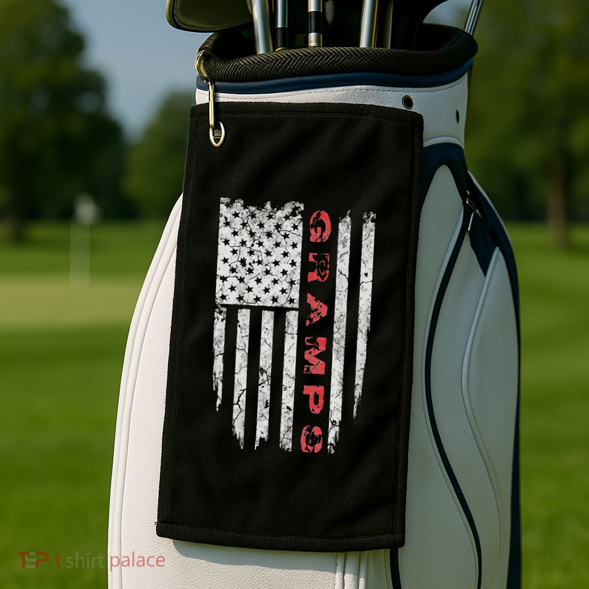 Gramps American Flag Grandpa Gifts Golf Towel