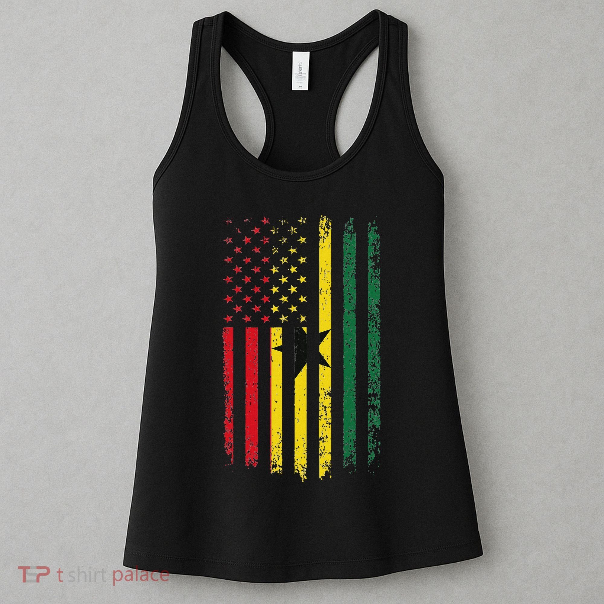 Ghanaian American Flag Ghanaian Roots Republic Of Ghana Women's Tank Top