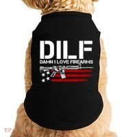 Gun American Flag DILF Damn I Love Firearms Doggie Tank thumb 0