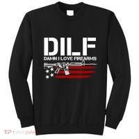 Gun American Flag DILF Damn I Love Firearms Sweatshirt thumb 0
