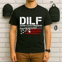 Gun American Flag DILF Damn I Love Firearms T-Shirt thumb 6