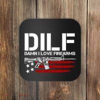 Gun American Flag DILF Damn I Love Firearms Coaster thumb 0