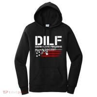 Gun American Flag DILF Damn I Love Firearms Women's Hoodie thumb 0