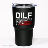 Gun American Flag DILF Damn I Love Firearms Tumbler thumb 0
