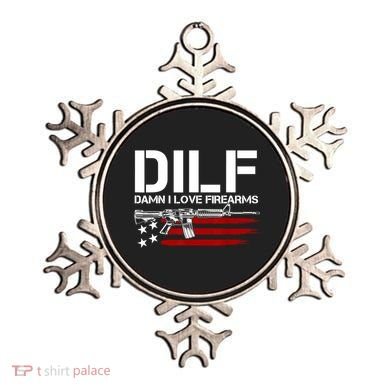 Gun American Flag DILF Damn I Love Firearms Ornament